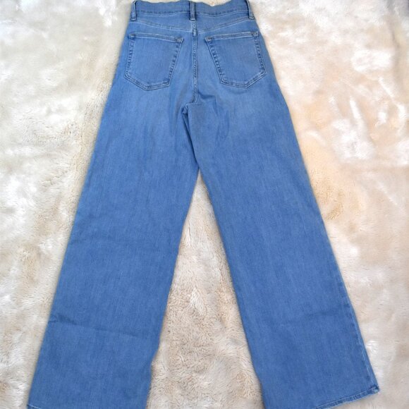 FRAME High Rise Wide Leg Jeans Women’s Size 26 Light Wash Stretchy Denim - Picture 4 of 12